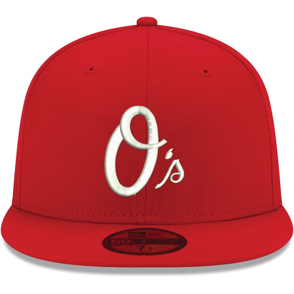 Men's New Era Red Baltimore Orioles White Logo 59FIFTY Fitted Hat