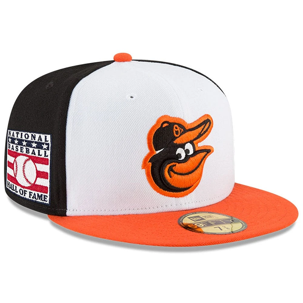 Men's New Era White/Orange Baltimore Orioles National Baseball Hall of Fame 59FIFTY Fitted Hat