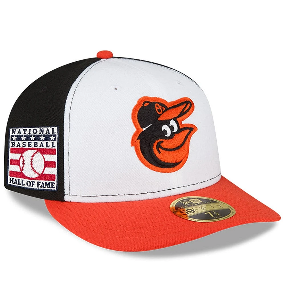 Men's New Era White/Orange Baltimore Orioles National Baseball Hall of Fame Low Profile 59FIFTY Fitted Hat