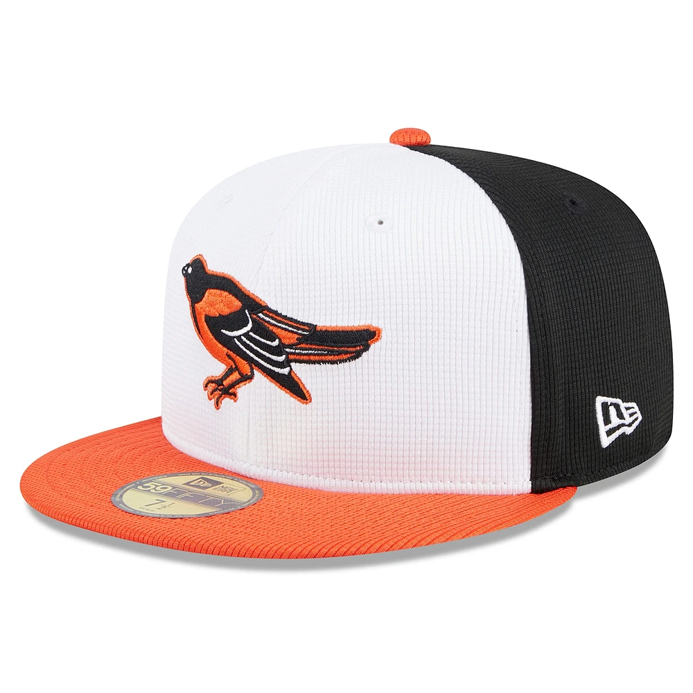 Men's New Era  White Baltimore Orioles 2025 Batting Practice 59FIFTY Fitted Hat