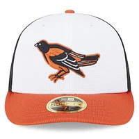 Men's New Era  White Baltimore Orioles 2025 Batting Practice Low Profile 59FIFTY Fitted Hat