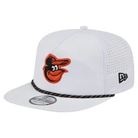 Men's New Era White Baltimore Orioles Perforated Golfer Snapback Hat