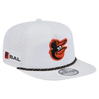 Men's New Era White Baltimore Orioles Perforated Golfer Snapback Hat