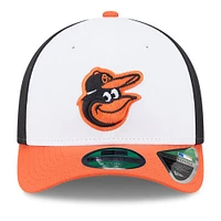Men's New Era  White Baltimore Orioles Player Replica 9FORTY Adjustable Hat