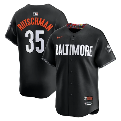 Maillot Nike Adley Rutschman noir pour homme, édition limitée City Connect des Orioles de Baltimore