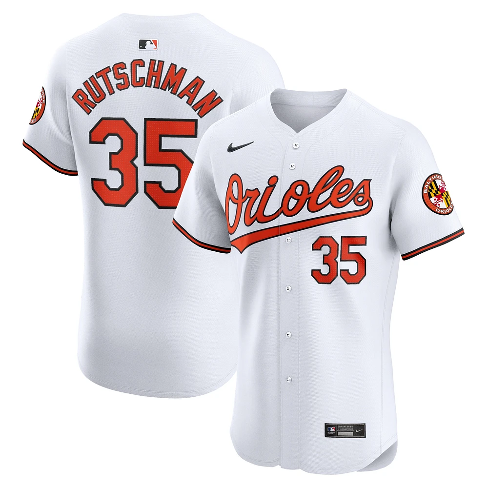 Maillot Nike Adley Rutschman pour hommes, blanc, Baltimore Orioles, domicile Elite