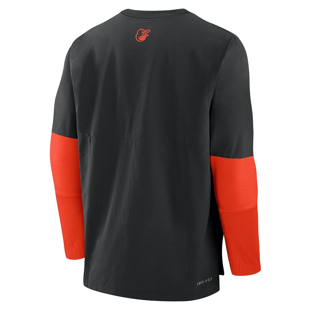 Men's Nike Black/Orange Baltimore Orioles Authentic Collection Player Lightweight Performance Long Sleeve Top