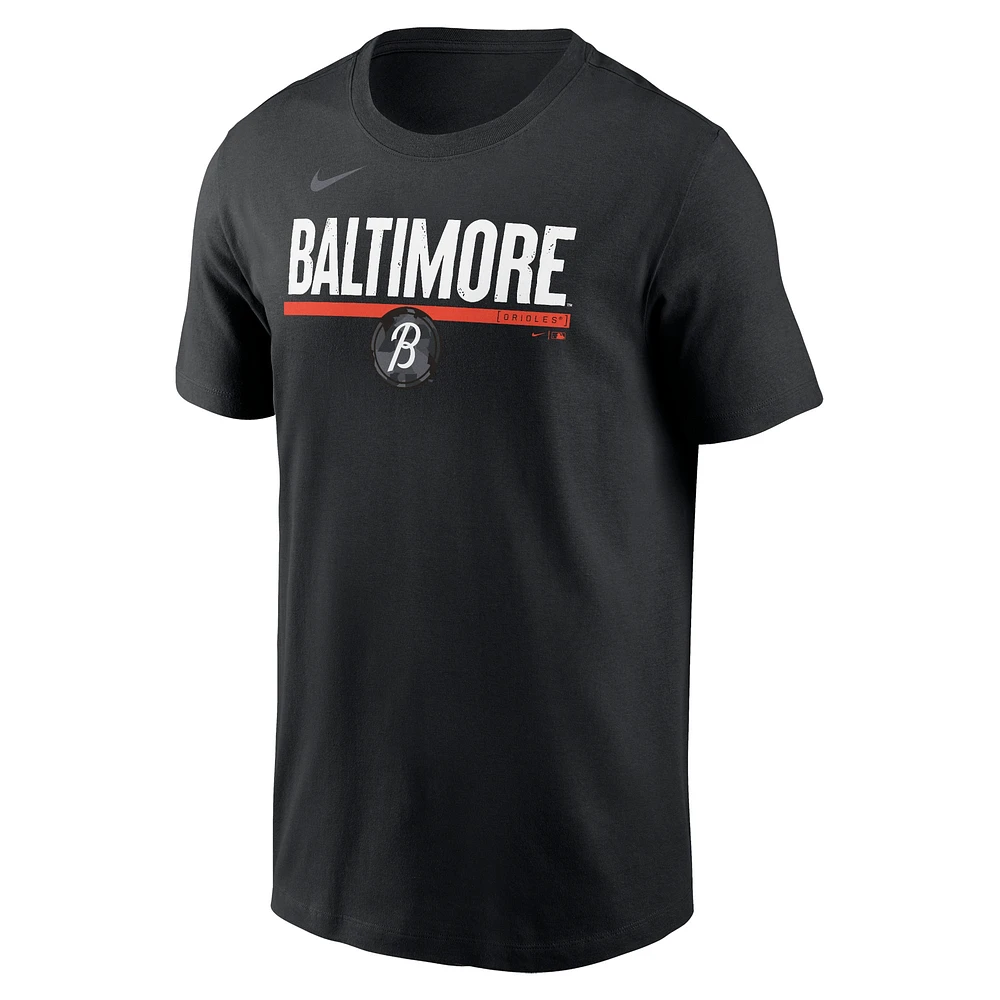 T-shirt Nike noir Baltimore Orioles 2-Hit Speed ​​City Connect pour homme