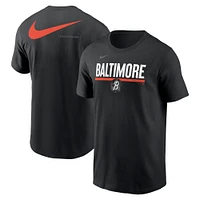 T-shirt Nike noir Baltimore Orioles 2-Hit Speed ​​City Connect pour homme