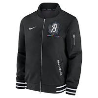 Men's Nike  Black Baltimore Orioles Authentic Collection City Connect Full-Zip Bomber Jacket