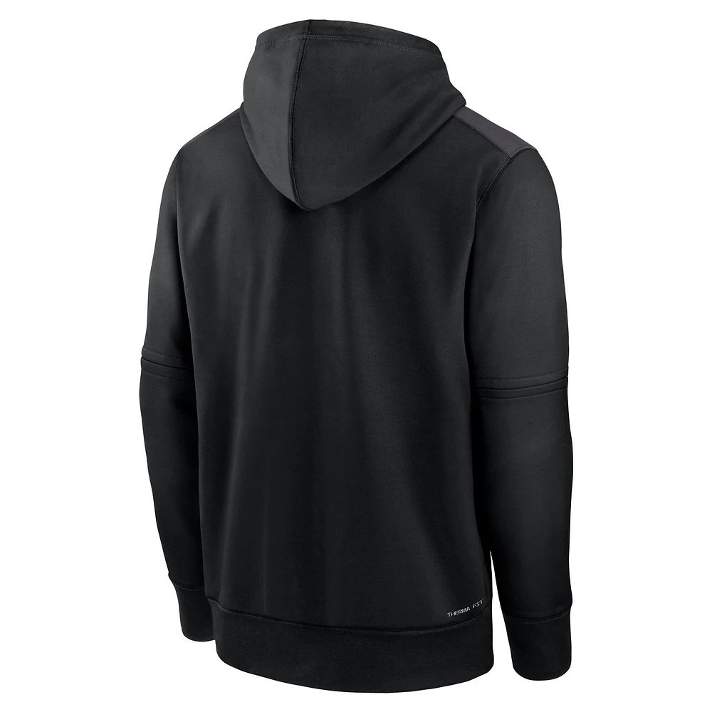 Men's Nike  Black Baltimore Orioles Authentic Collection City Connect Therma Pullover Hoodie