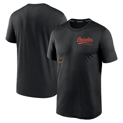 T-shirt de performance tri-mélangé Nike pour hommes, collection authentique des Orioles Baltimore, noir