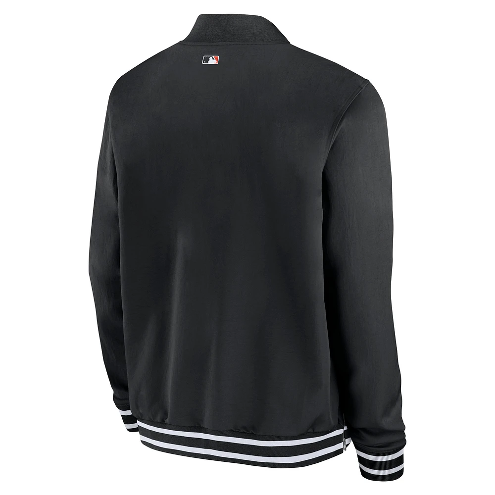 Blouson aviateur entièrement zippé Nike pour homme, noir