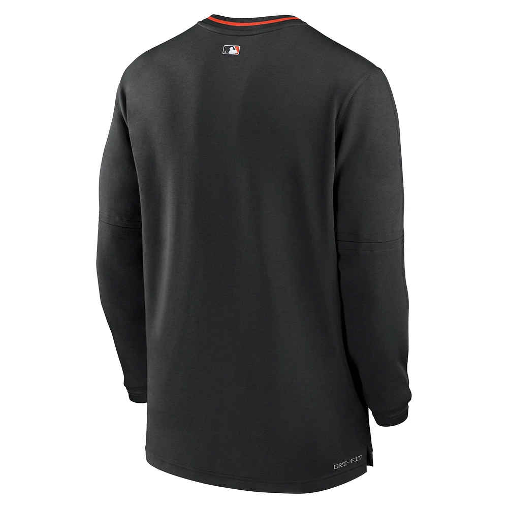 Men's Nike Black Baltimore Orioles Authentic Collection Performance Half-Zip Top