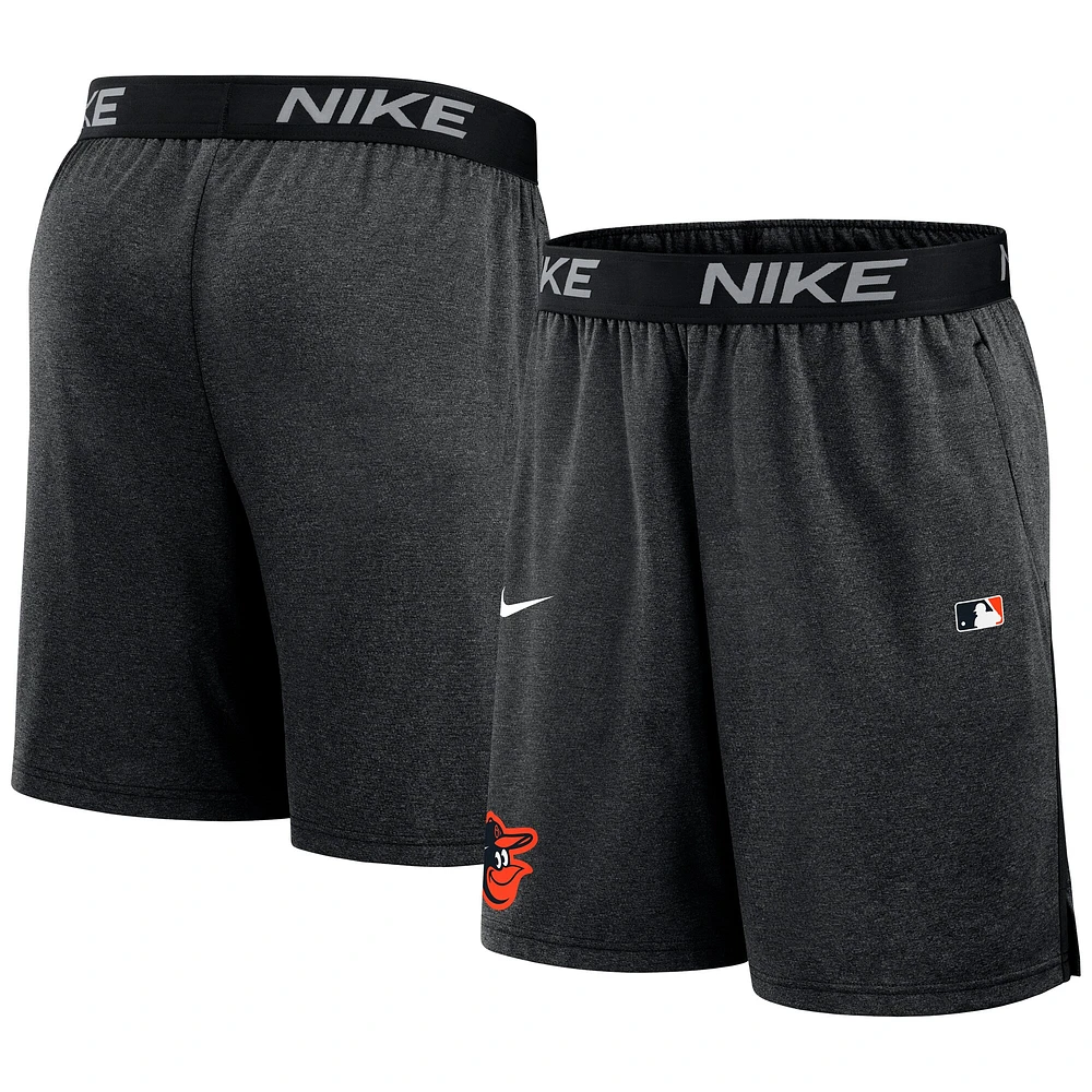 Short Nike Performance Knit noir pour homme, collection authentique des Baltimore Orioles