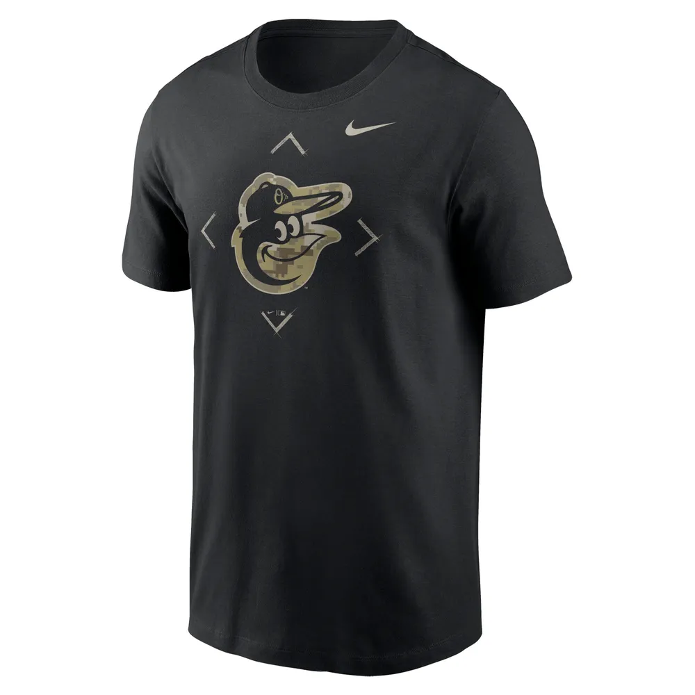 Men's Nike Black Baltimore Orioles Camo Logo T-Shirt