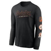 Men's Nike Black Baltimore Orioles Cooperstown Collection Knockout Long Sleeve T-Shirt