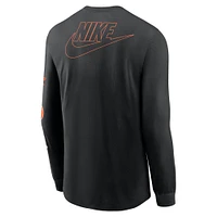 Men's Nike Black Baltimore Orioles Cooperstown Collection Knockout Long Sleeve T-Shirt