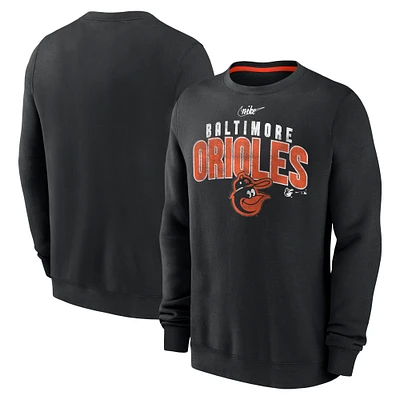 Men's Nike  Black Baltimore Orioles Cooperstown Collection Team Shout Out Pullover Sweatshirt