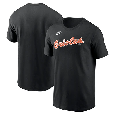 T-shirt Nike noir pour hommes des Orioles de Baltimore Cooperstown avec le mot-symbole