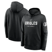 Sweat à capuche Nike noir Baltimore Orioles Fashion Club pour homme