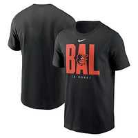 T-shirt Nike noir avec tableau de bord des Orioles Baltimore pour homme