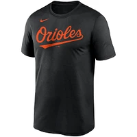 T-shirt Nike noir Baltimore Orioles Wordmark Legend Performance pour homme