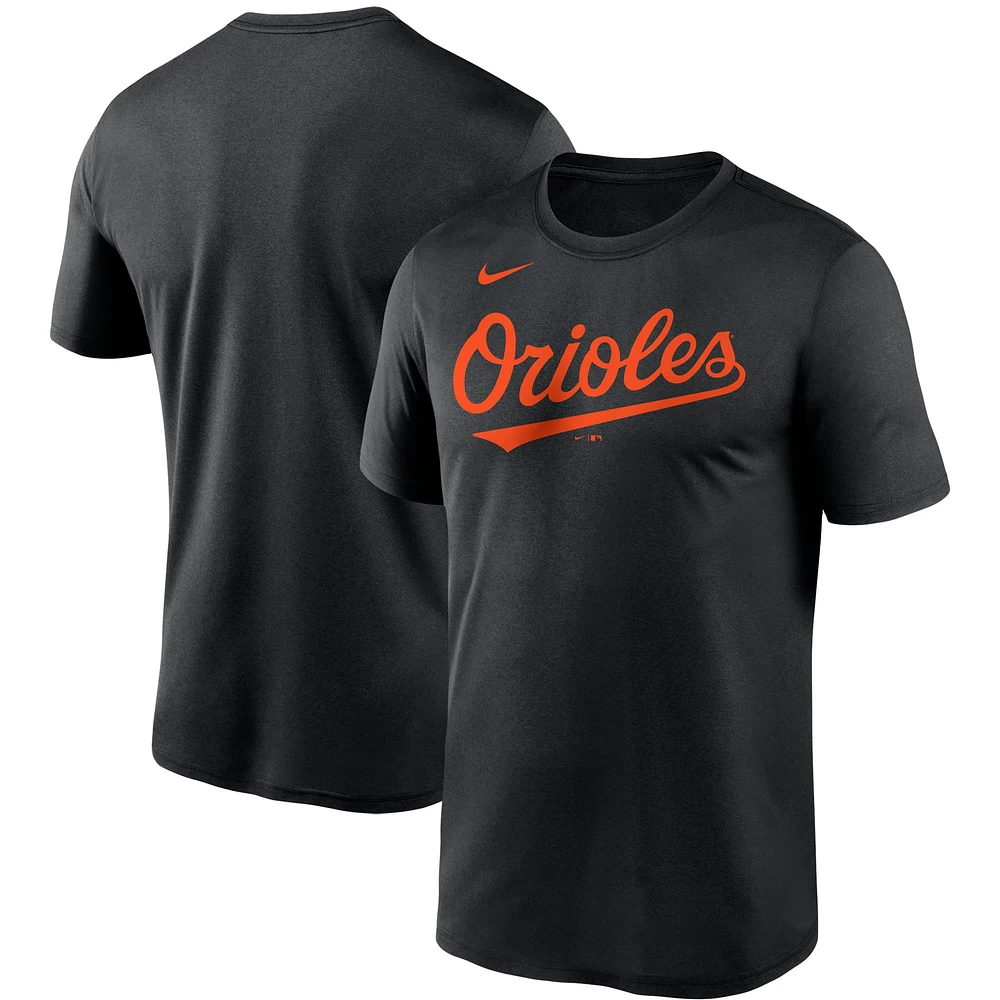 T-shirt Nike noir Baltimore Orioles Wordmark Legend Performance pour homme