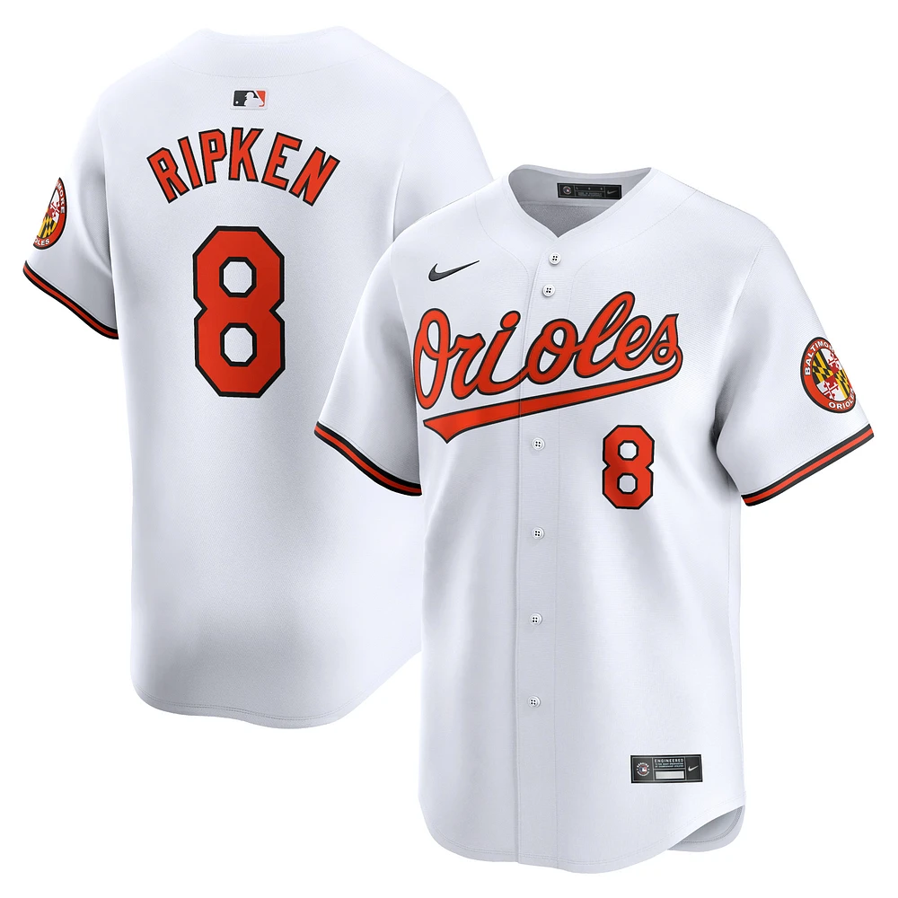 Maillot Nike Cal Ripken Jr. pour homme, blanc, Baltimore Orioles, domicile limité, joueur limité