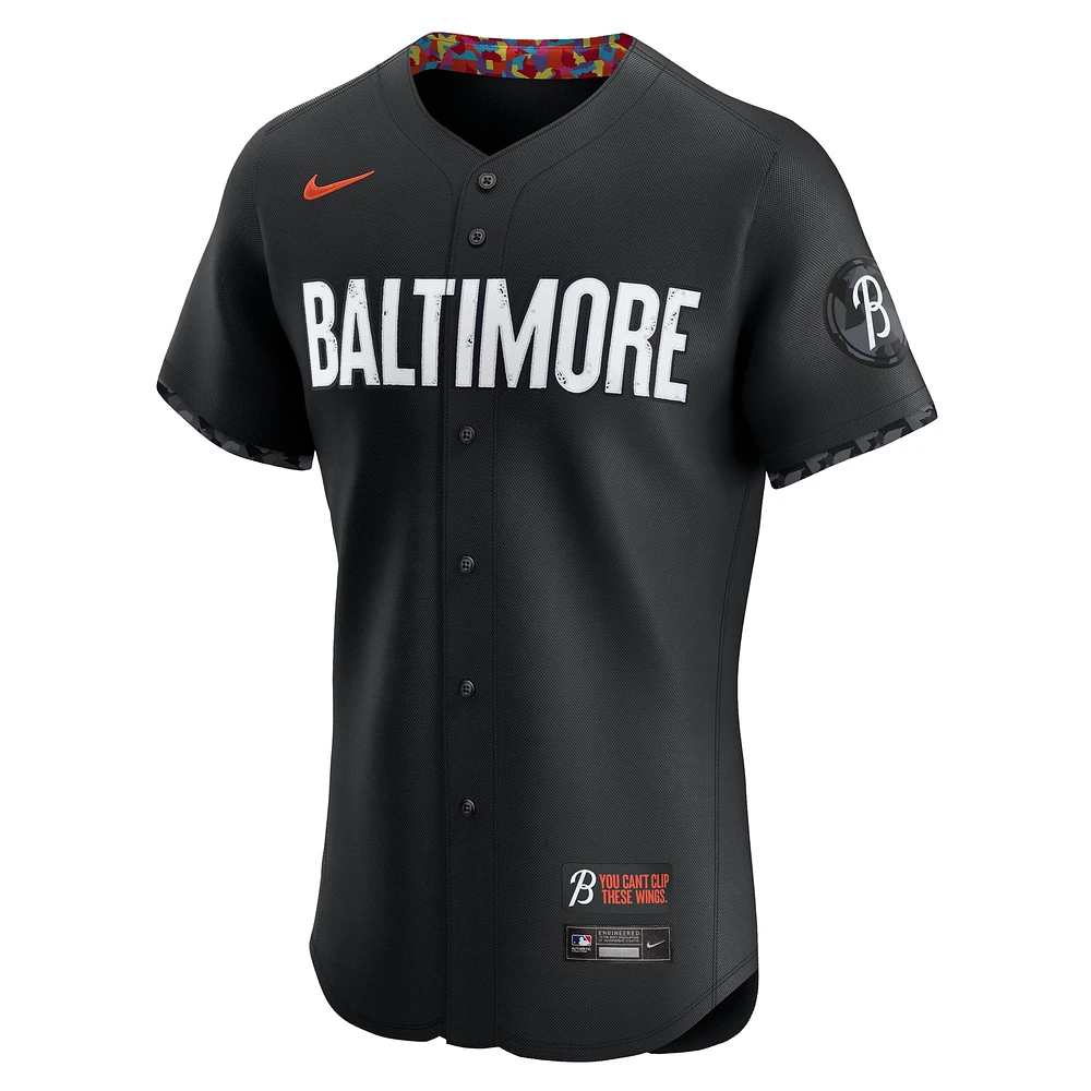 Men's Nike Cedric Mullins Black Baltimore Orioles City Connect Elite Player Jersey