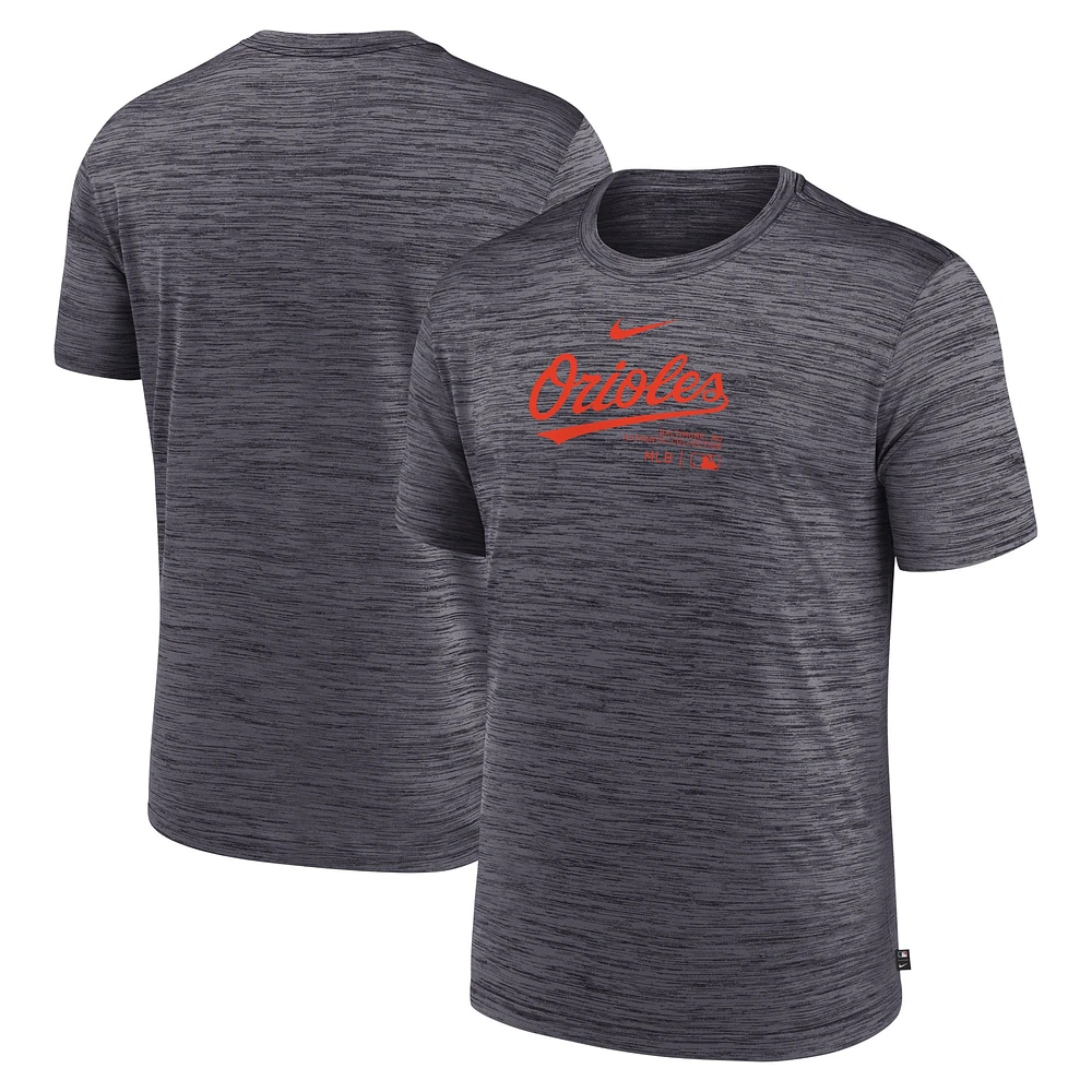 T-shirt d'entraînement Nike gris pour hommes des Orioles de Baltimore Authentic Collection Velocity Performance