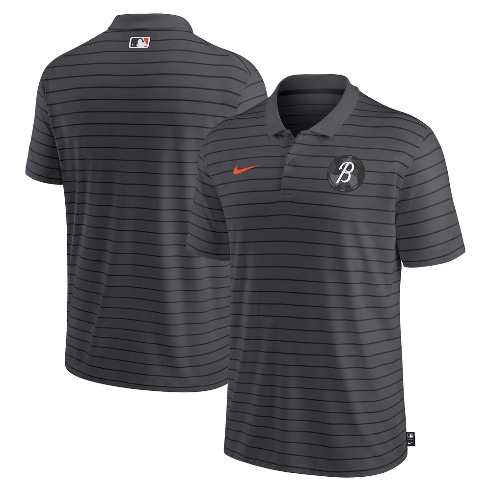 Polo Nike Charcoal Baltimore Orioles City Connect Authentic Collection Victory Performance pour homme