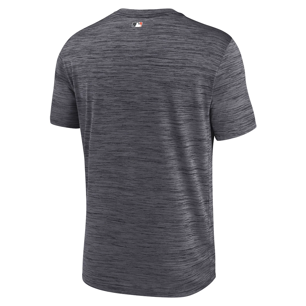 T-shirt Nike Charcoal Baltimore Orioles City Connect Velocity Practice Performance pour homme