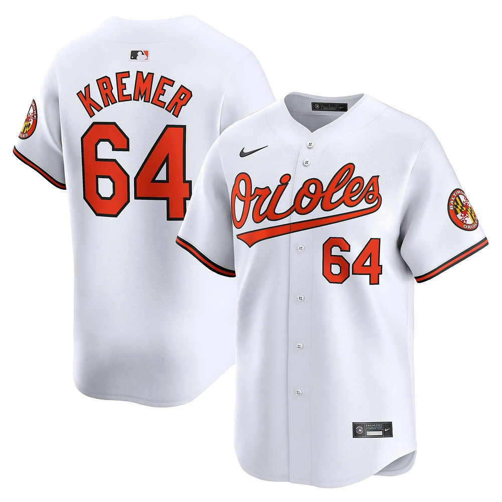 Maillot de joueur Nike Dean Kremer blanc Baltimore Orioles Home Limited pour homme