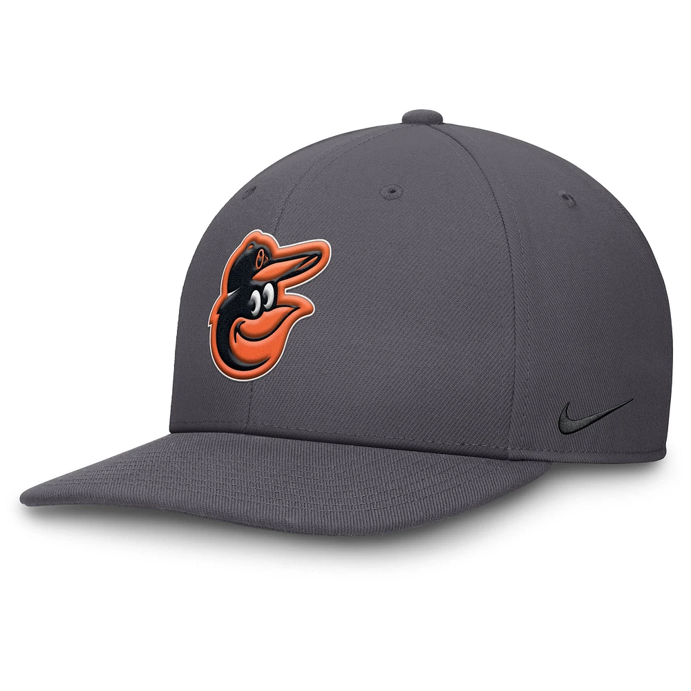 Casquette Nike Pro Performance Snapback pour homme Gris Baltimore Orioles