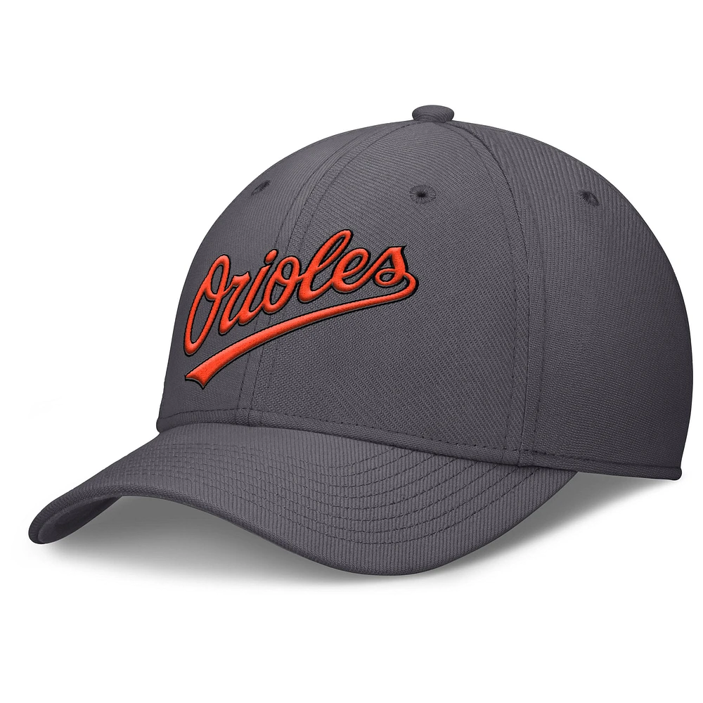 Casquette Nike Performance Flex grise Baltimore Orioles Swoosh pour homme