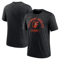 T-shirt Nike Heather Black Baltimore Orioles Swing Big Tri-Blend pour homme