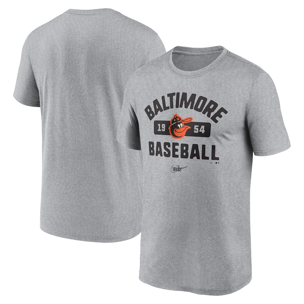 T-shirt Legend des Orioles de Baltimore, gris chiné, marque Fanatics pour hommes