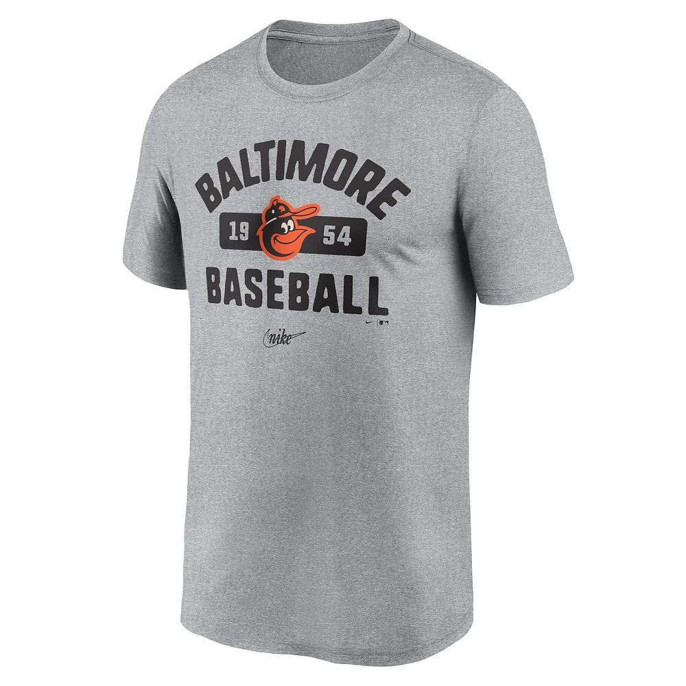 T-shirt Legend des Orioles de Baltimore, gris chiné, marque Fanatics pour hommes