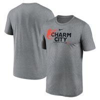 Men's Nike Heathered Charcoal Baltimore Orioles Local Rep Legend Performance T-Shirt