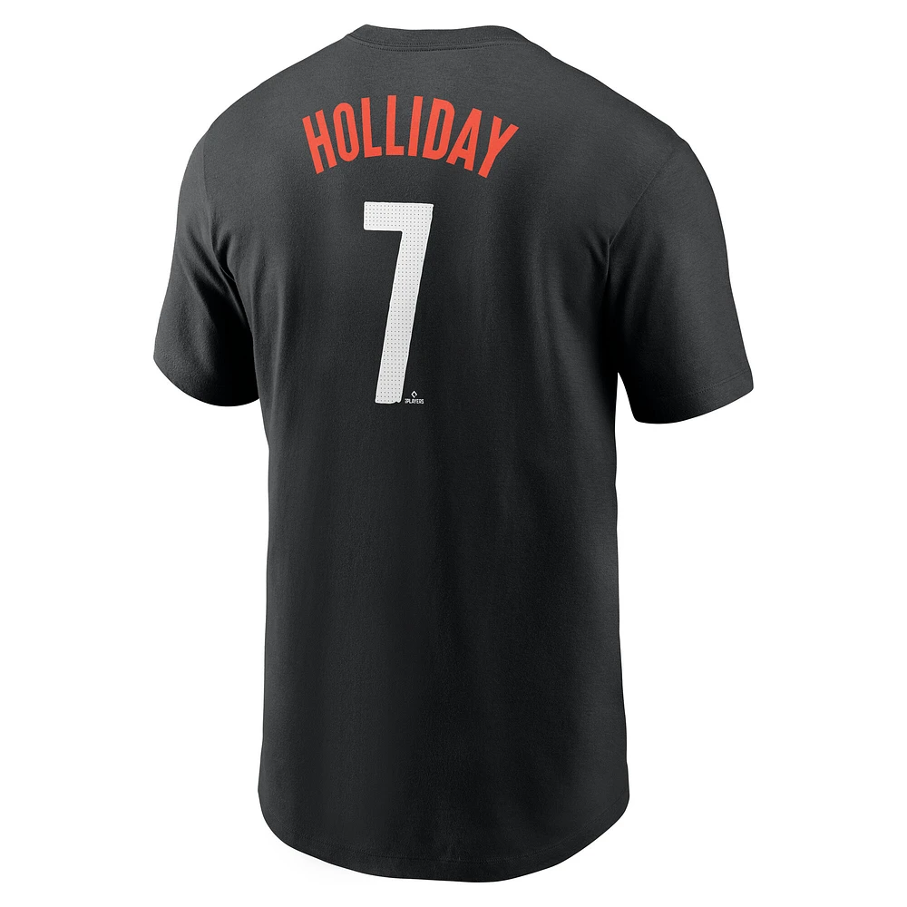 T-shirt Nike Jackson Holliday noir pour homme Baltimore Orioles 2024 City Connect Fuse avec nom et numéro