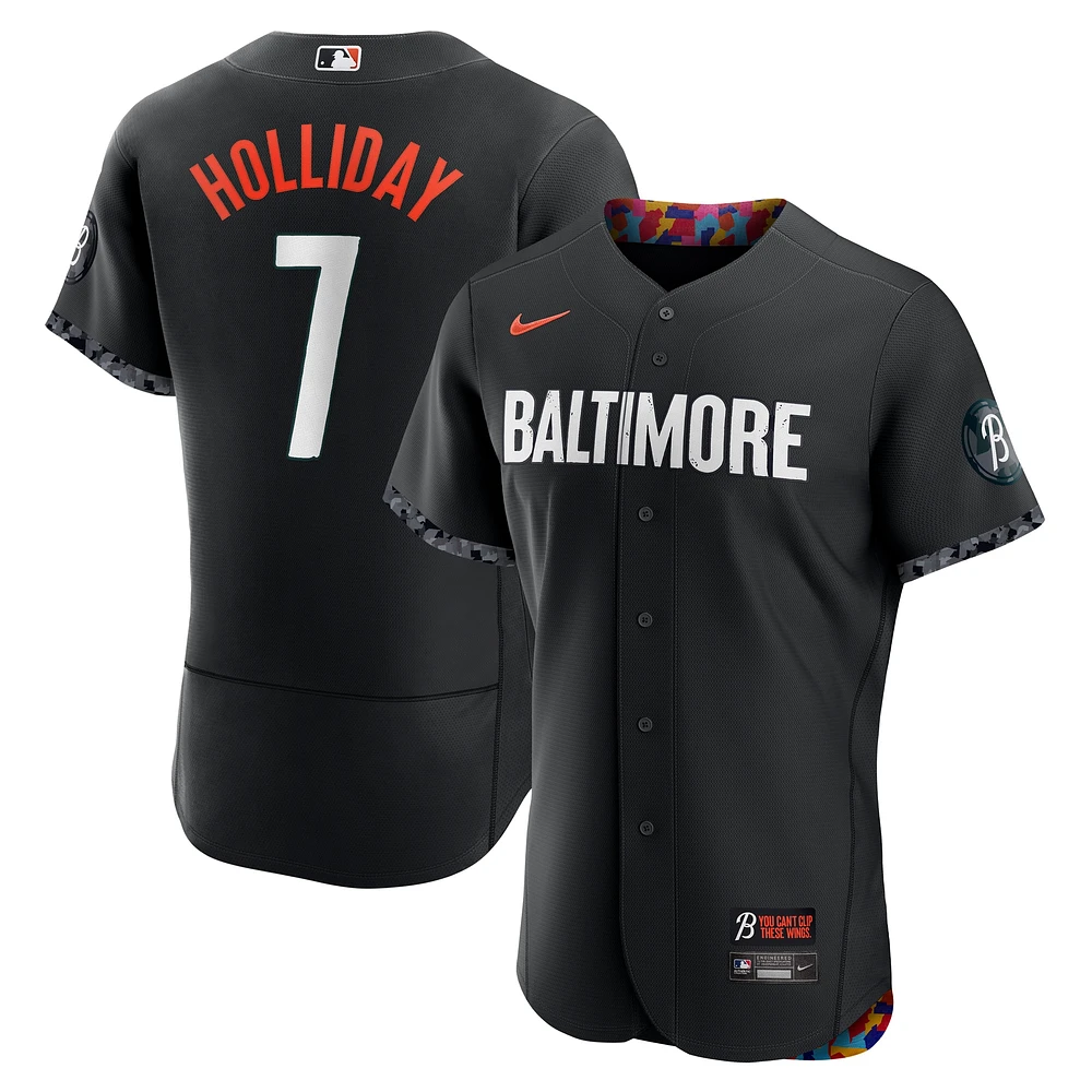 Men's Nike Jackson Holliday Black Baltimore Orioles City Connect Authentic Player Jersey