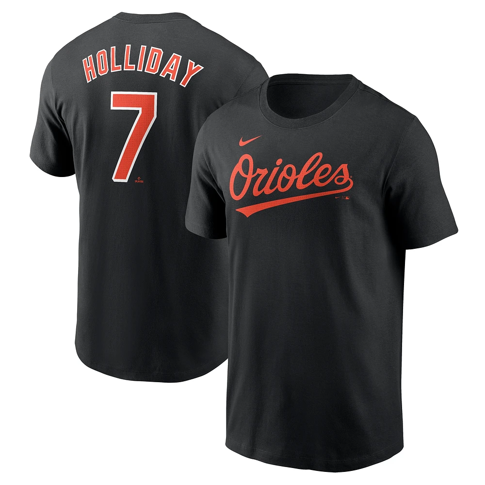 Men's Nike Jackson Holliday Black Baltimore Orioles Fuse Name & Number T-Shirt