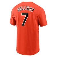 T-shirt Nike Jackson Holliday Orange Baltimore Orioles Fuse pour homme avec nom et numéro