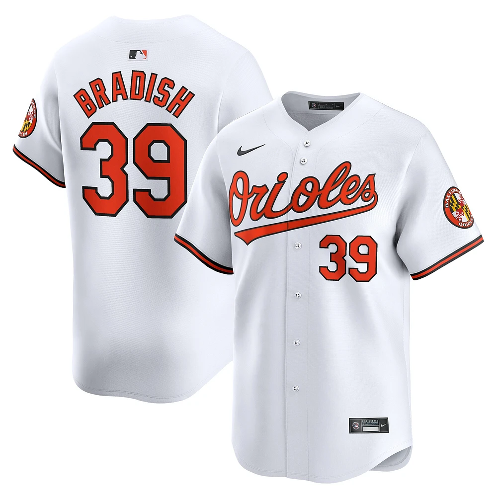 Maillot de joueur Nike Kyle Bradish blanc Baltimore Orioles Home Limited pour homme