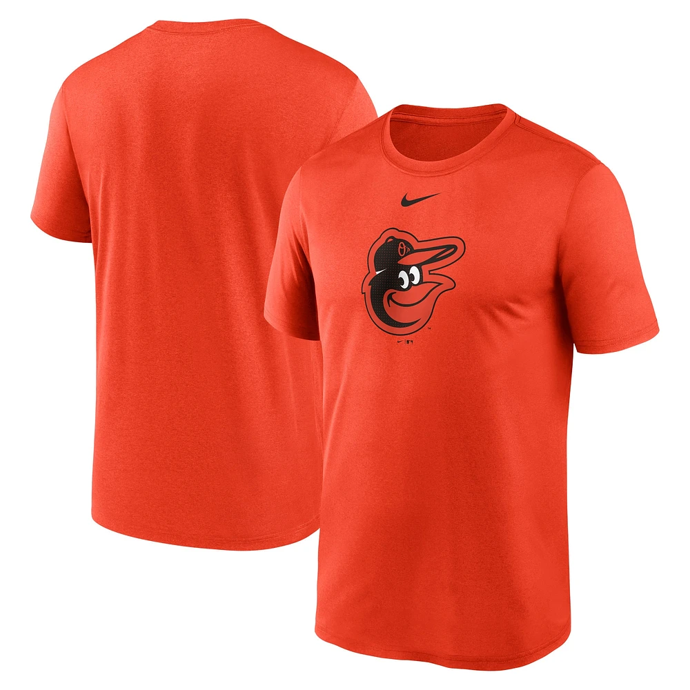 T-shirt de performance Nike Orange Baltimore Orioles Legend Fuse avec grand logo pour homme