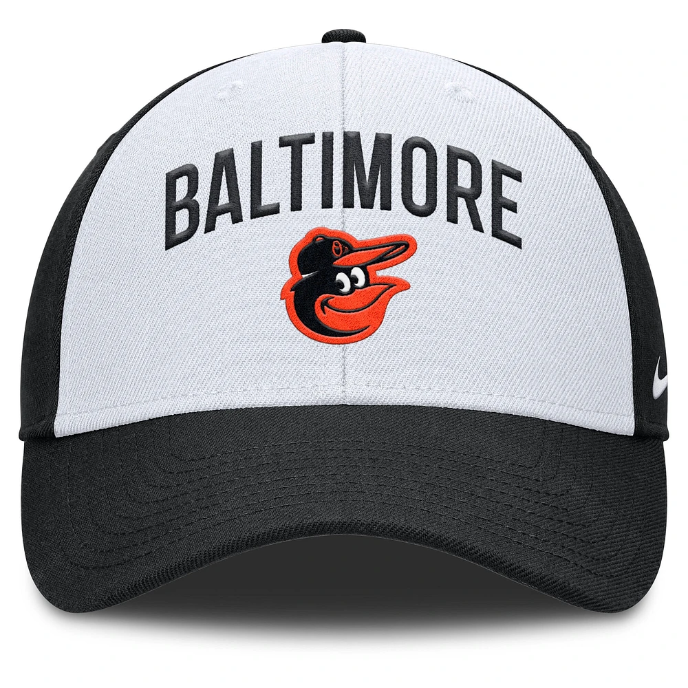 Men's Nike White/Black Baltimore Orioles Club Performance Adjustable Hat