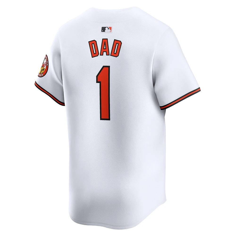 Maillot Nike blanc Baltimore Orioles #1 Dad Home Limited pour homme