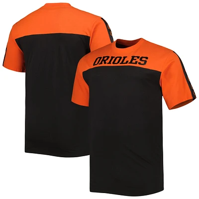 T-shirt en maille Big & Tall Yoke des Baltimore Orioles orange/noir pour homme