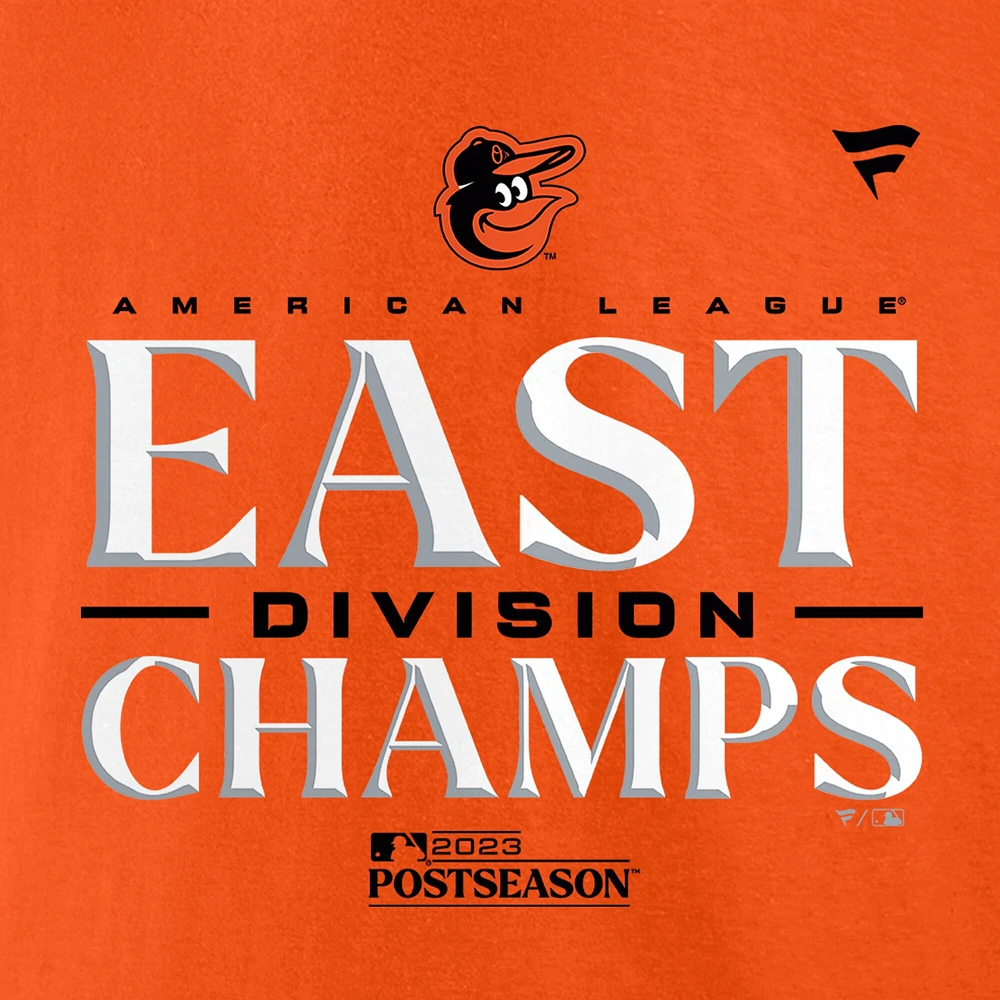 T-shirt orange pour homme Baltimore Orioles Champions de la division Est Ligue américaine 2023